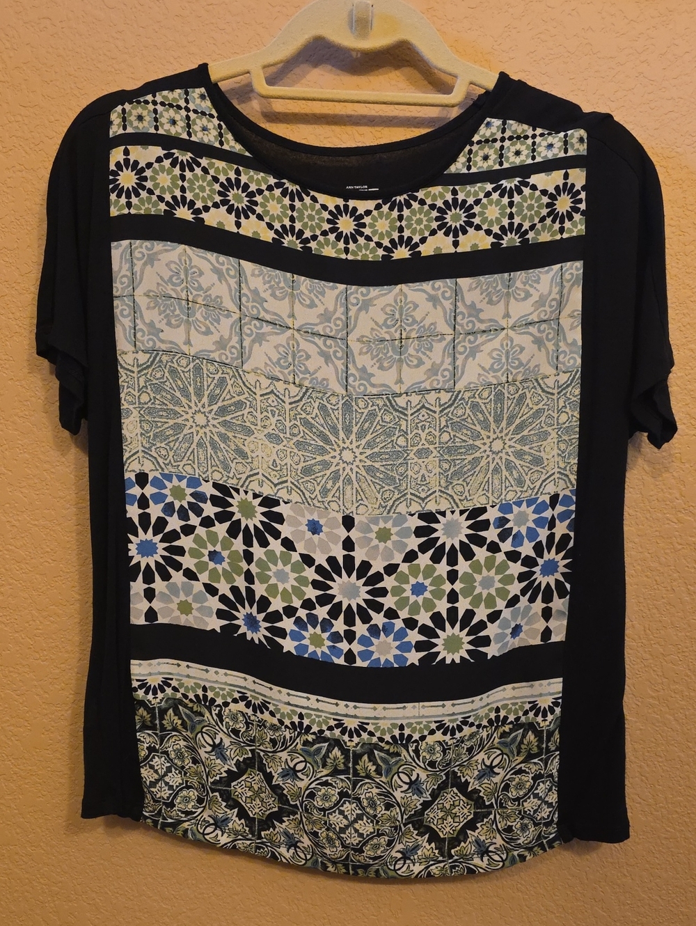 LOFT Short Sleeve Mixed Media Tee